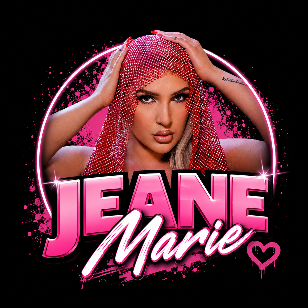 "Jeane Marie" Retro Pink Portrait Tee